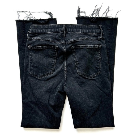 3X1 NYC Crop Baby Boot Mid Rise Frayed Jeans Black Tear Style W25CB0191 Size 26 - Picture 9 of 12